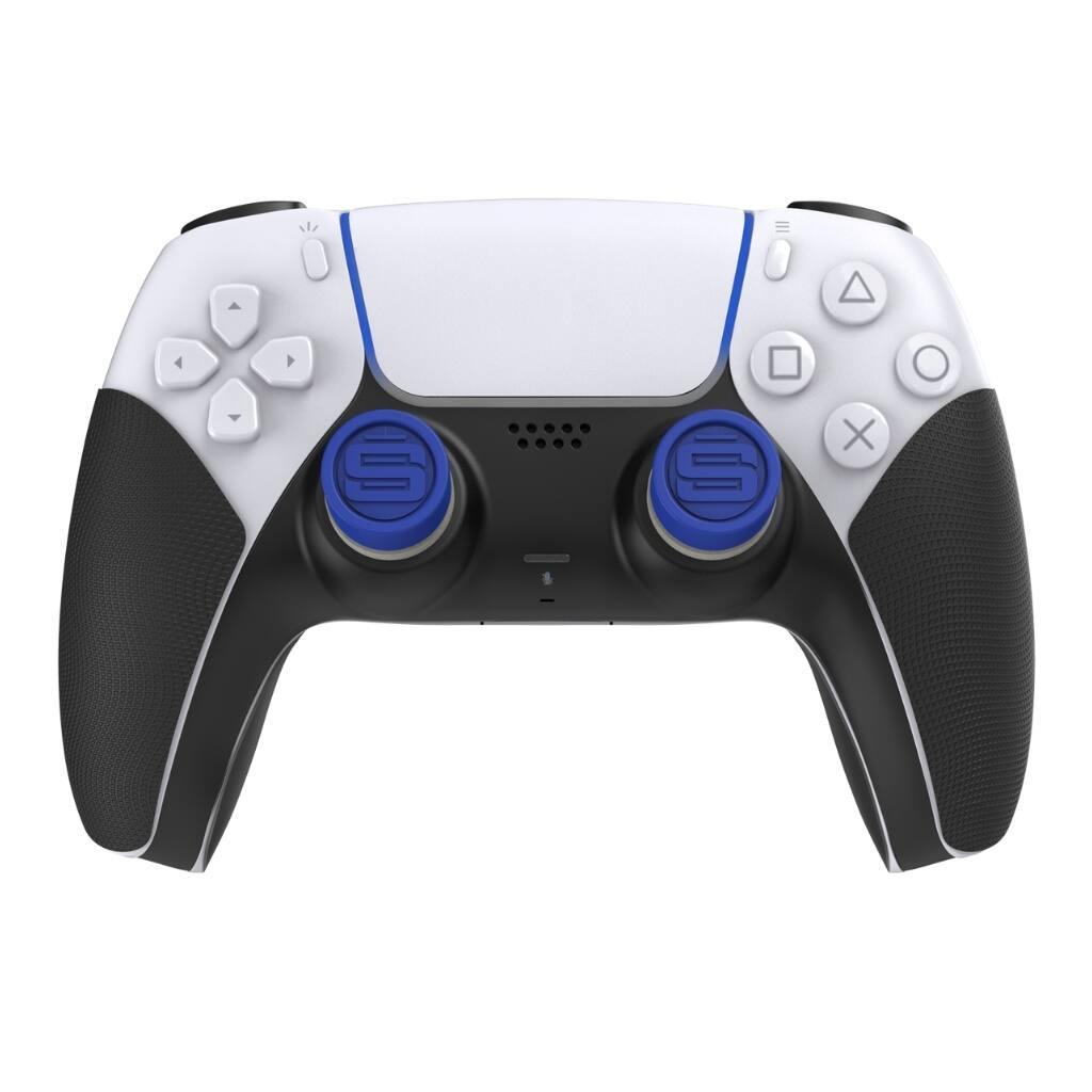 Back. Sony - Sony PlayStation 5 Slim Disc with Extra Midnight Black Controller, FPS Grip Kit and MightySkins Decal Voucher - Midnight Black.