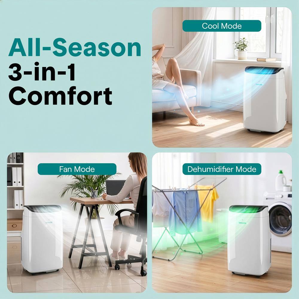 All-Season 3-in-1 Comfort  
Cool Mode  
Fan Mode  
Dehumidifier Mode