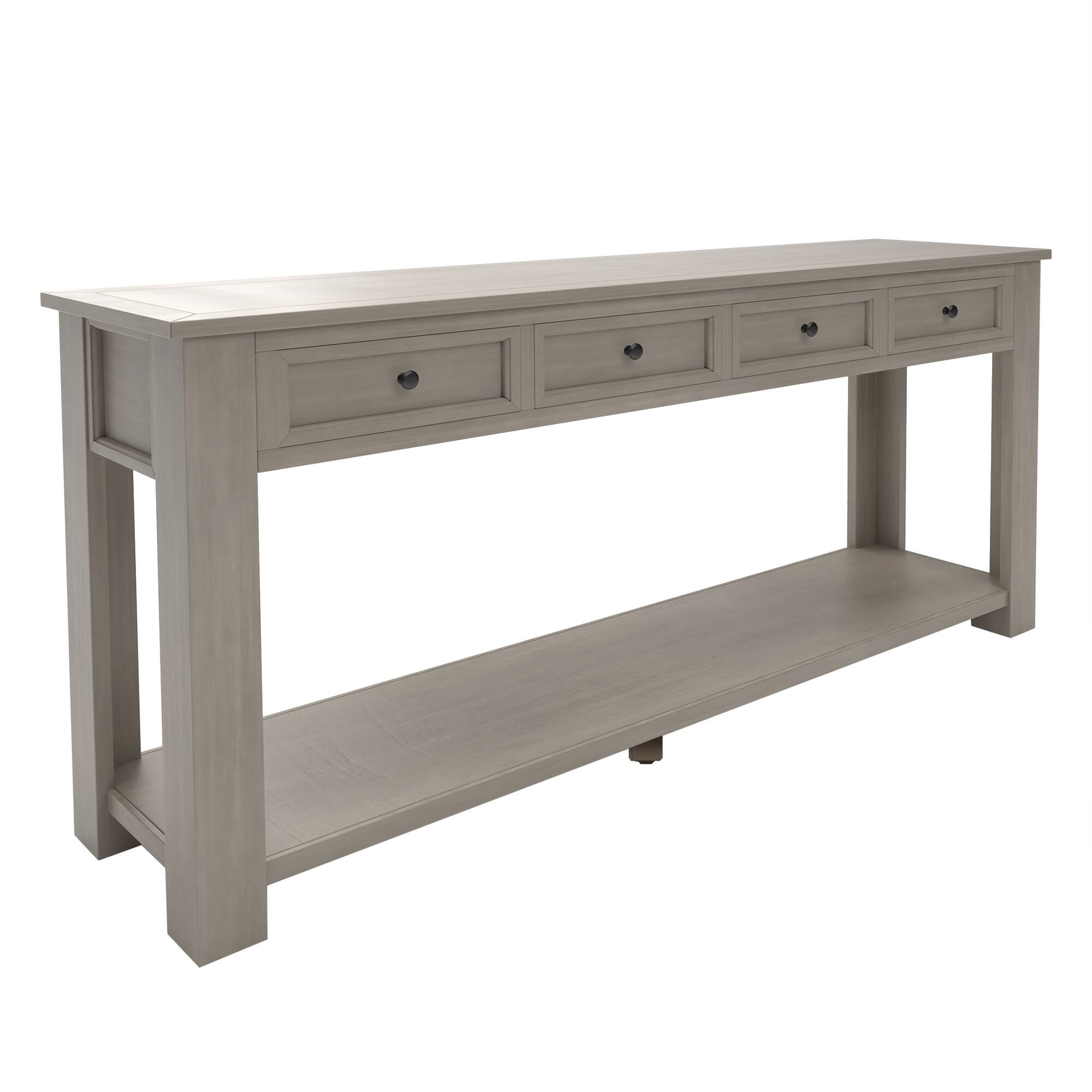 Alt View 5. Chery Life - Gray Console Table with Storage Drawers and Bottom Shelf for Entryway Hallway - Gray.