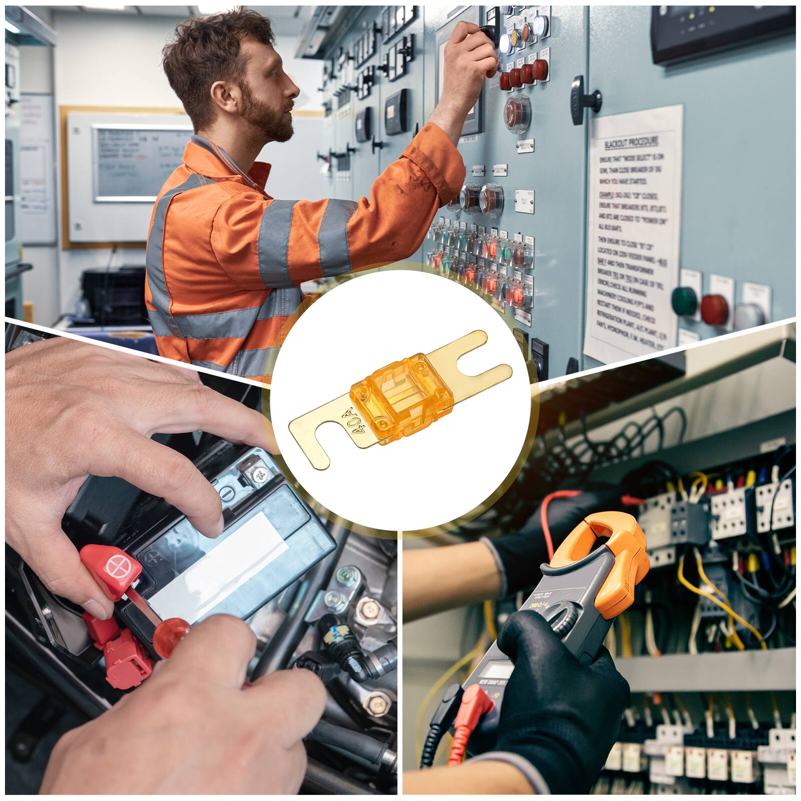 Alt View 5. Unique Bargains - 3pcs 40A 125V Mini ANL Fuse Replacement, Electrical Protection Blade Fuse for Automotive Marine Audio Video System - Orange.