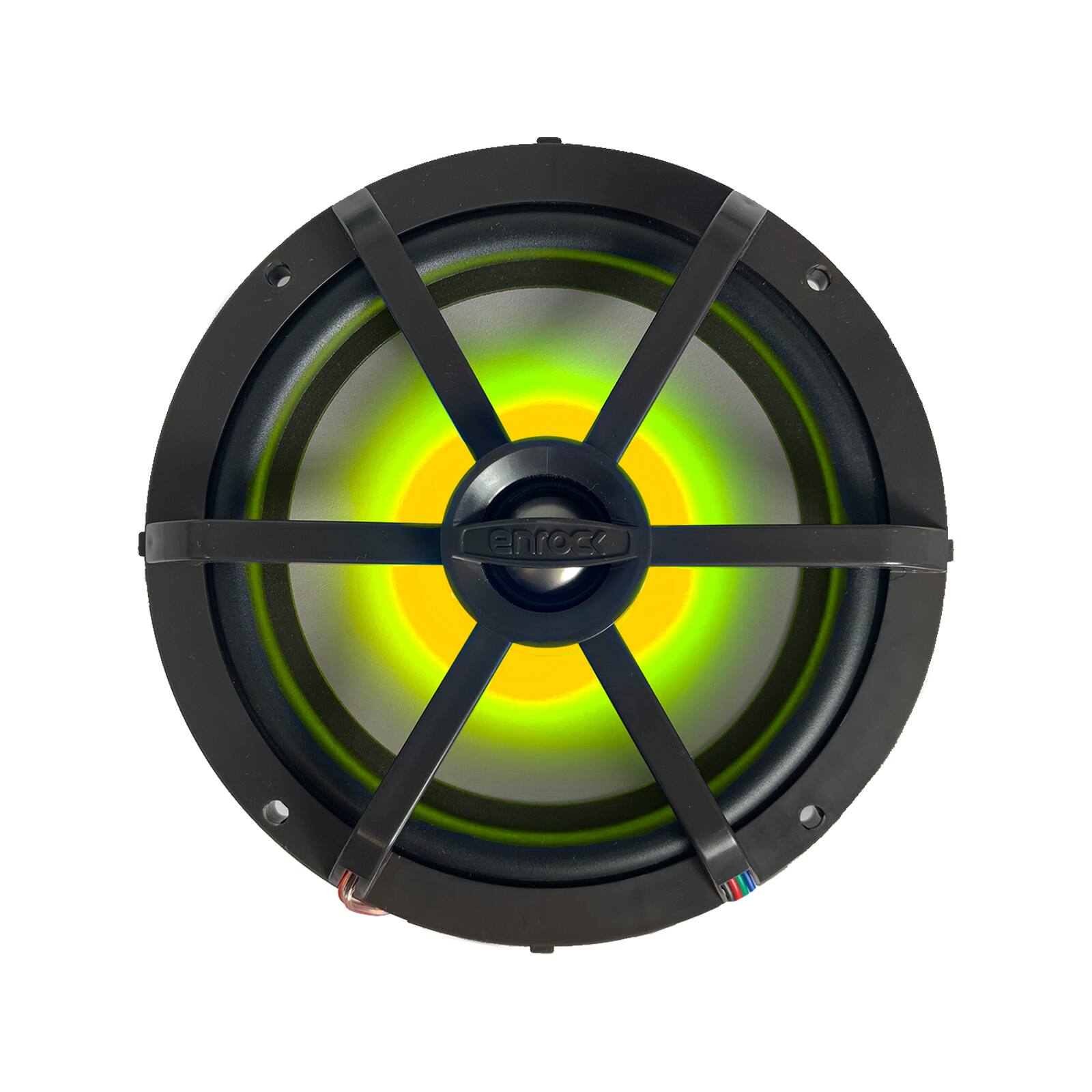 Alt View 3. Enrock Marine - Enrock EM265RGB 6.5" 120 Watt Peak Marine Multicolor LED Speakers with Chrome Grilles (Pair).