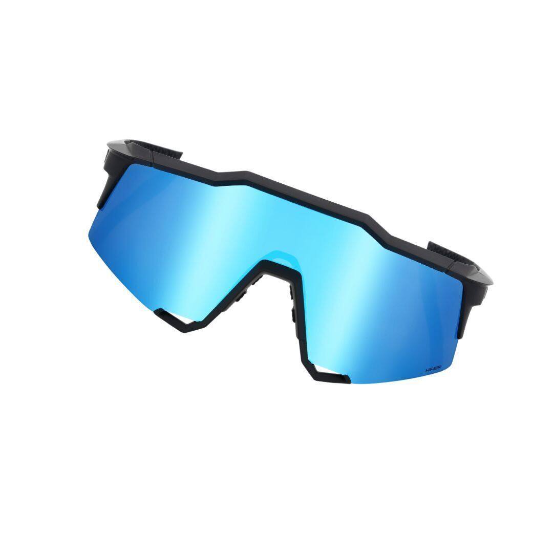 Angle. 100% - 100% SPEEDCRAFT Sport Performance Cycling Sunglasses (Matte Black - HiPER Blue Multilayer Mirror Lens) - N/A.