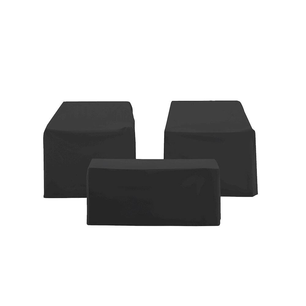 Alt View 1. Crosley Furniture - 3Pc Outdoor Furniture Cover Set - 2 Chairs & Coffee Table - Black.