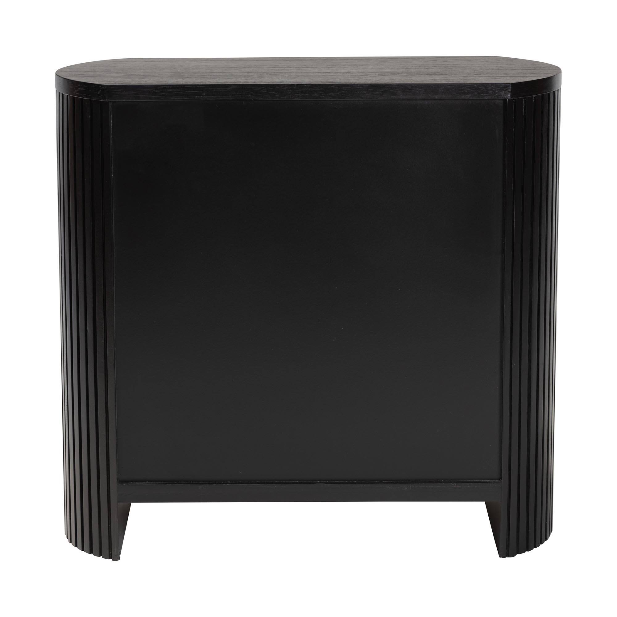Alt View 1. bali & pari - bali & pari Keshet Fluted Wood Storage Cabinet - 2-Door Accent Cabinet with Vertical Slat Panels and Metal Door Pulls - Black.