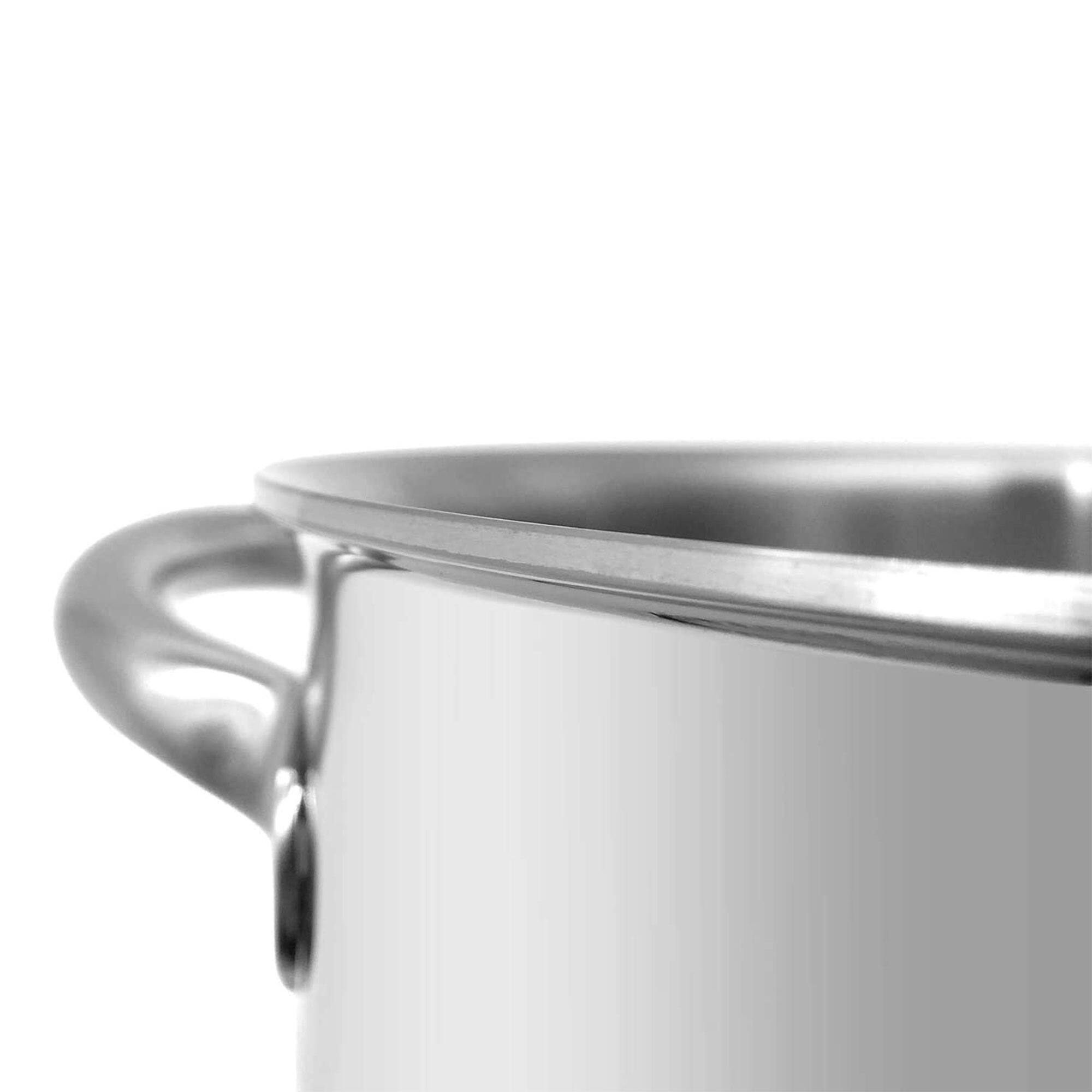 Alt View 2. Fortune Candy - 4-Quart Tri-Ply Stainless Steel Saucepan with Lid, 18/8 Mirror Finish, Induction Ready, Dishwasher Safe, Welded Handle - Silver.