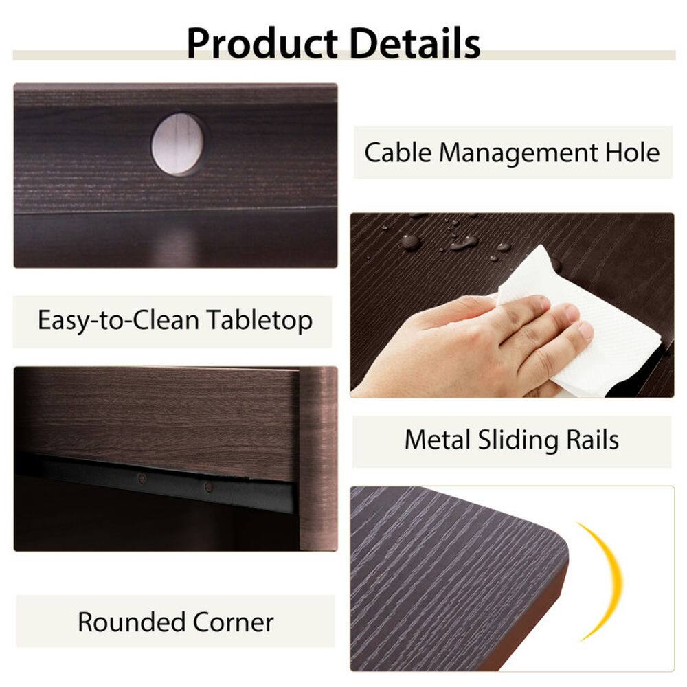 Product Details

- Cable Management Hole
- Easy-to-Clean Tabletop
- Metal Sliding Rails
- Rounded Corner