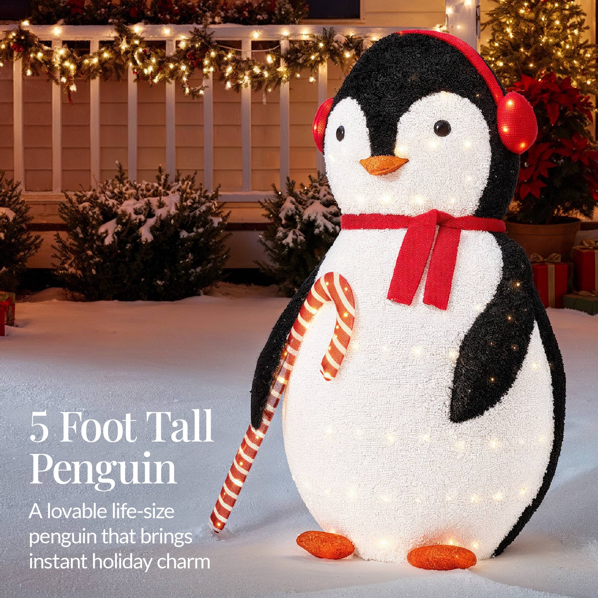 5 Foot Tall Penguin  
A lovable life-size penguin that brings instant holiday charm