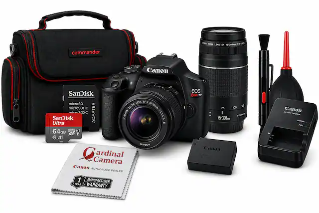 commander CANON 1:4-5.6 1 ZOOM LENS EF 75-300mm Canon SanDisk LENS EF-S microSD microSDHC ZOOM 18-55mm microSDXC ADAPTER 511 SanDisk CANON 1:5.5-6.15 Ultra H 64GB U I 0 A1 wwas9 Cardinal Camera Canon AUTHORIZED DEALER EOS REBEL T7 135 75 100 u | d D CHARC 75-300mm Canon BATTERY PACK LP-E10 PSO-Ah ILASON0 BATTERY Canon CHARGER CHARGE FULL 1 MANUFACTURER YEAR WARRANTY
