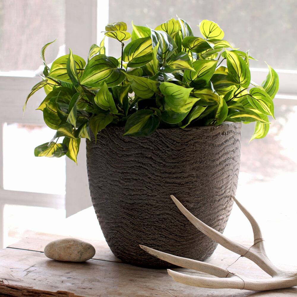 Alt View 1. The HC Companies - HC Companies ANP17500 17.5 Inch Aspen Indoor Outdoor Round Planter Pot, Charcoal - Charcoal.