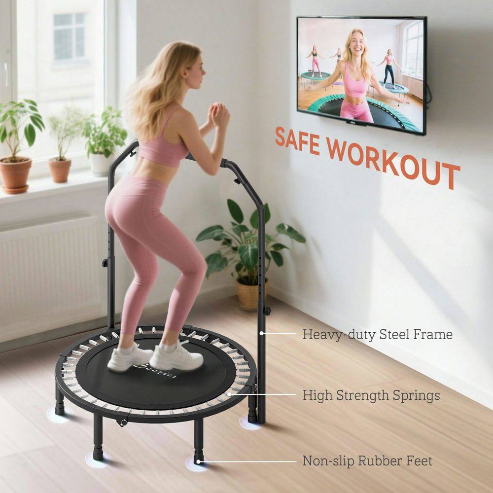 SAFE WORKOUT

Heavy-duty Steel Frame  
High Strength Springs  
Non-slip Rubber Feet