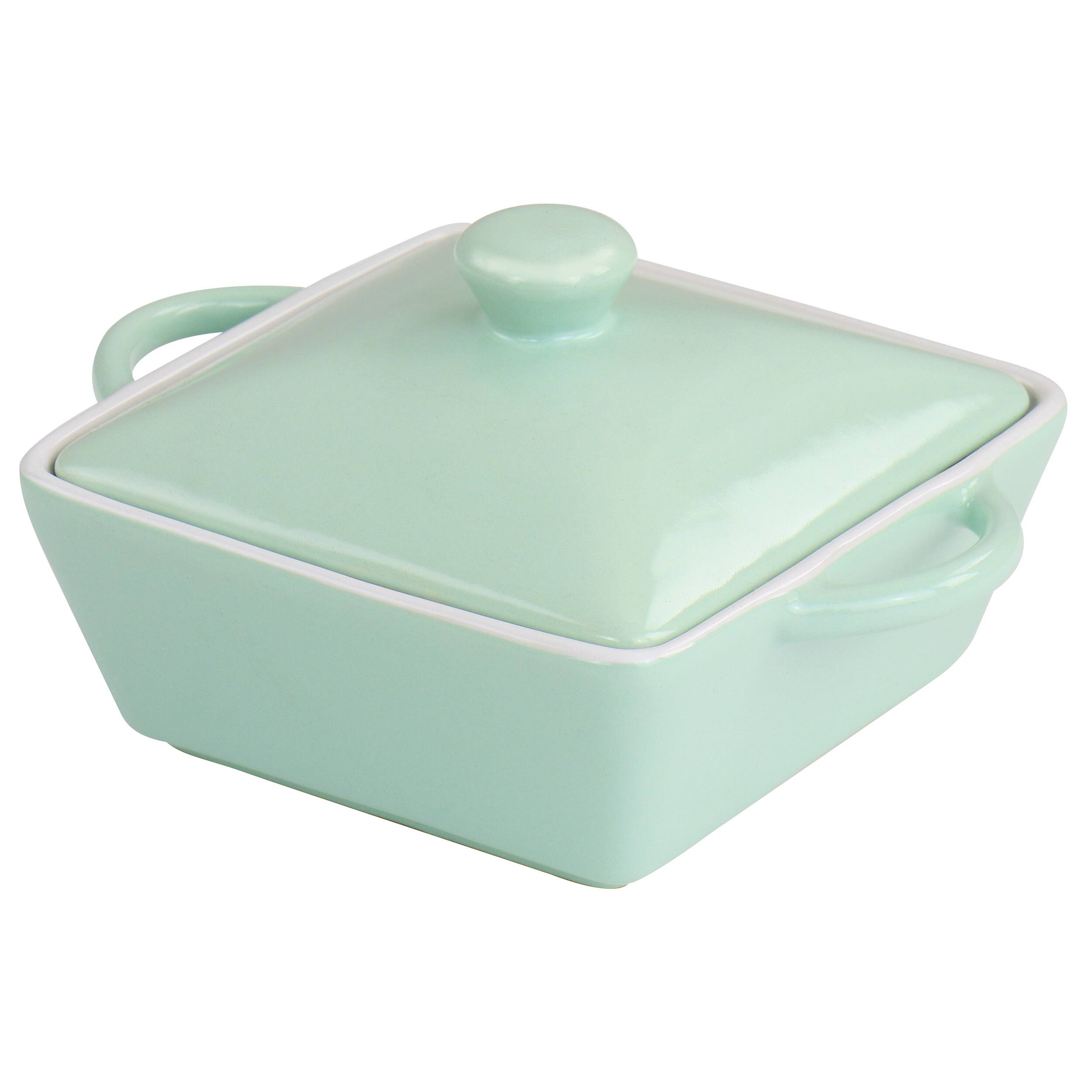 Alt View 1. Martha Stewart - Martha Stewart Mini Stoneware Casserole with Lid in Mint - Mint.