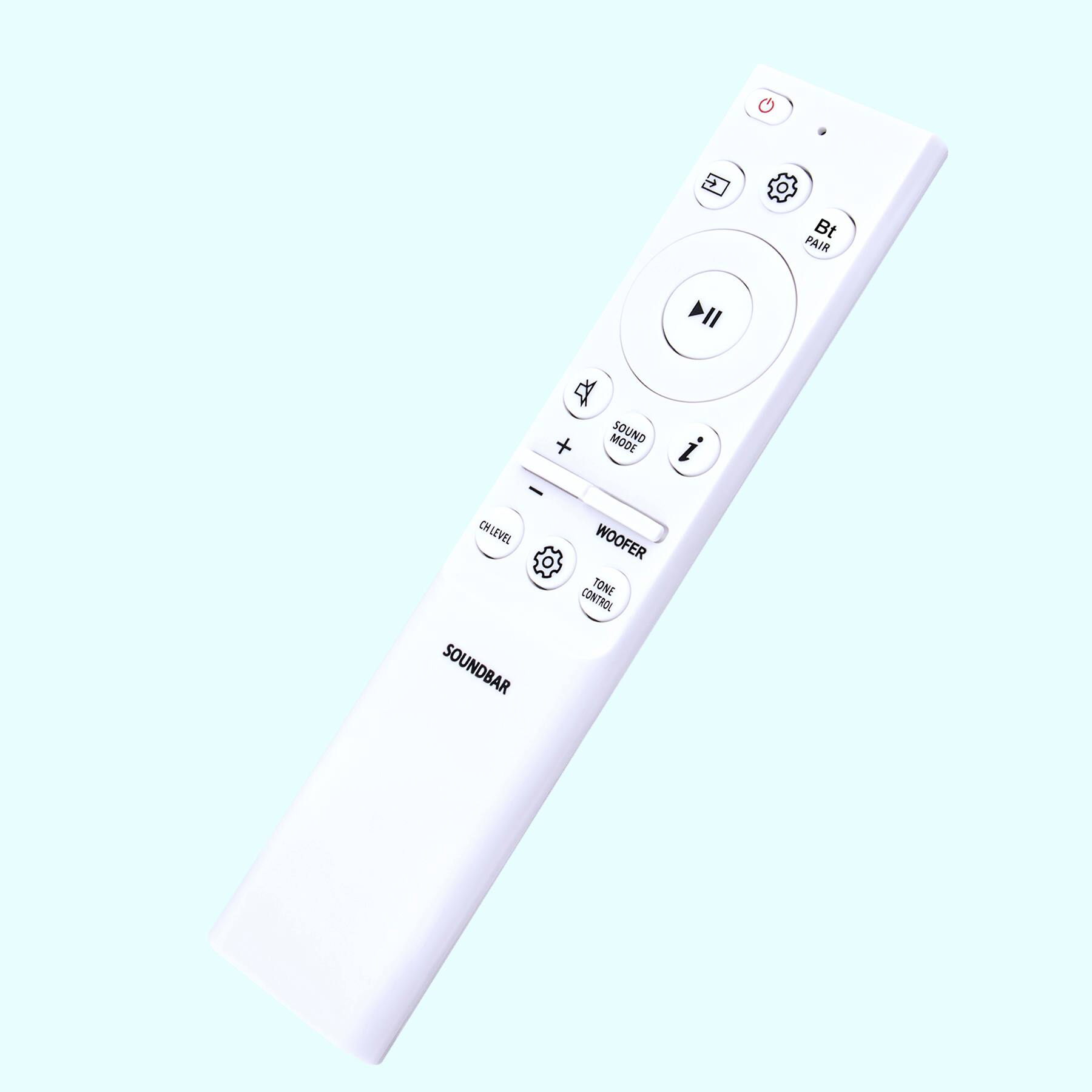 - BT PAIR MODE
- SOUND MODE
- CH LEVEL
- WOOFER
- TONE CONTROL
- SOUND BAR