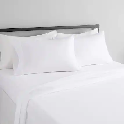 Front. Hivvago - Full 4-Piece Egyptian 100-Percent Cotton 1000 Thread Count Sheet Set - White - White.