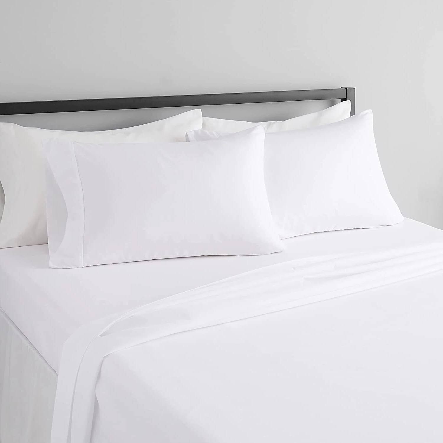 Front. Hivvago - Full 4-Piece Egyptian 100-Percent Cotton 1000 Thread Count Sheet Set - White - White.