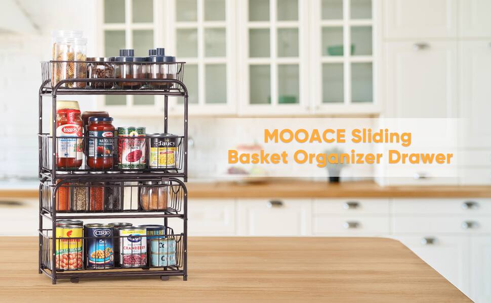 MOOACE Sliding Basket Organizer Drawer