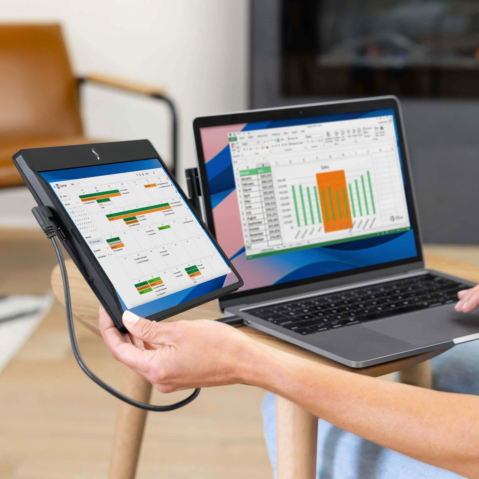 Alt View 4. SideTrak - SideTrak Swivel 12.5" Attachable Portable Monitor - Black.