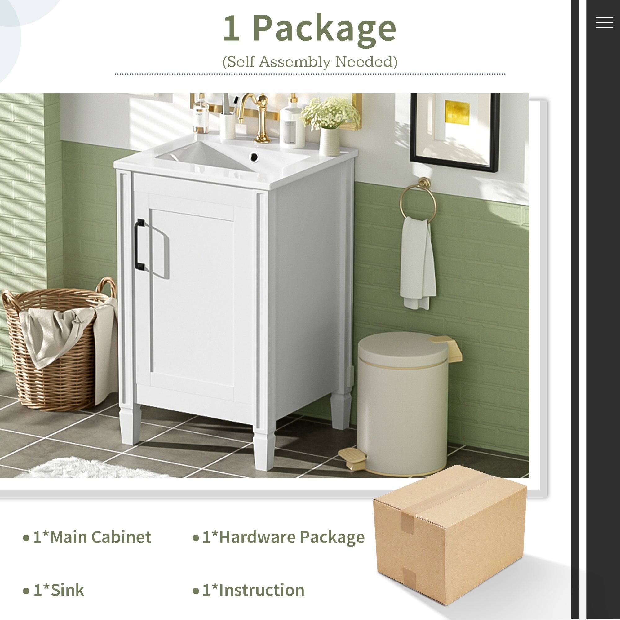 1 Package  
(Self Assembly Needed)  

- 1*Main Cabinet  
- 1*Hardware Package  
- 1*Sink  
- 1*Instruction