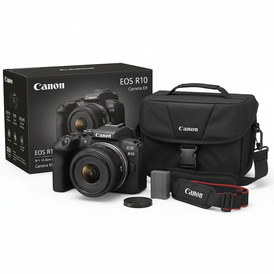 Canon EOS R10 Mirrorless Camera with RF S 18 45mm Lens Kit and DSLR Bag ...
