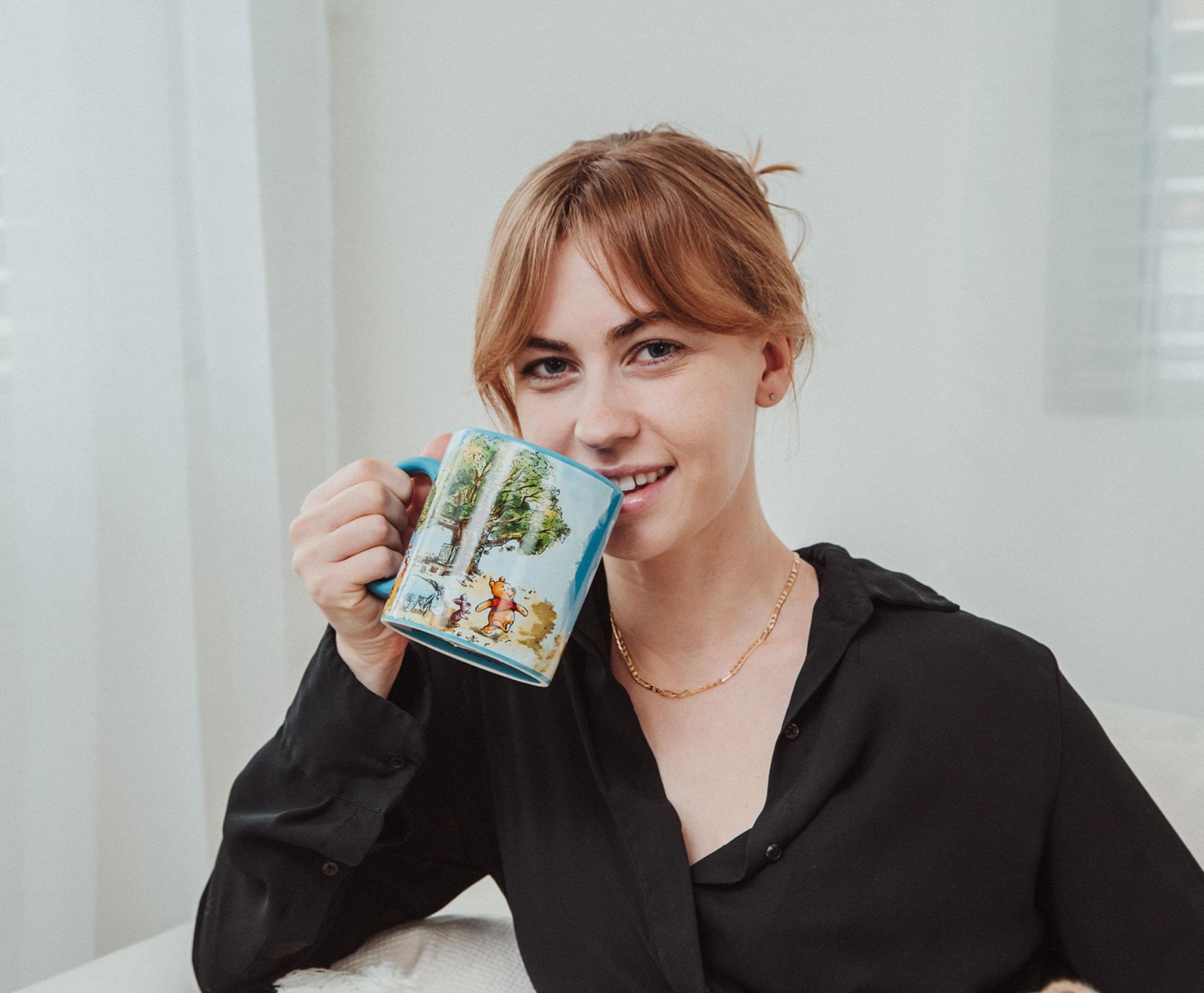 Alt View 4. Disney - Disney Winnie the Pooh Group Walk Ceramic Coffee Mug | Holds 20 Ounces - Blue.