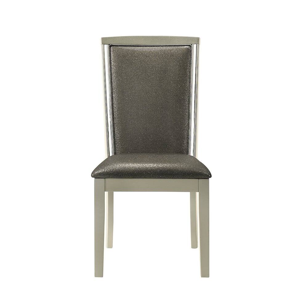 Alt View 2. New Classic Furniture - Lumina Wood Dining Chair in Silver (Set of 2) - Grey.