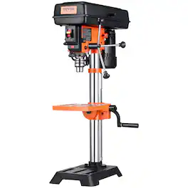 VEVOR - Benchtop Drill Press, 3.2 Amp, 5-Speed Adjustable Drill Press with 650/1050/1800/2350/3100 RPM, 10-inch Swing, Cast Iron - Orange;Black