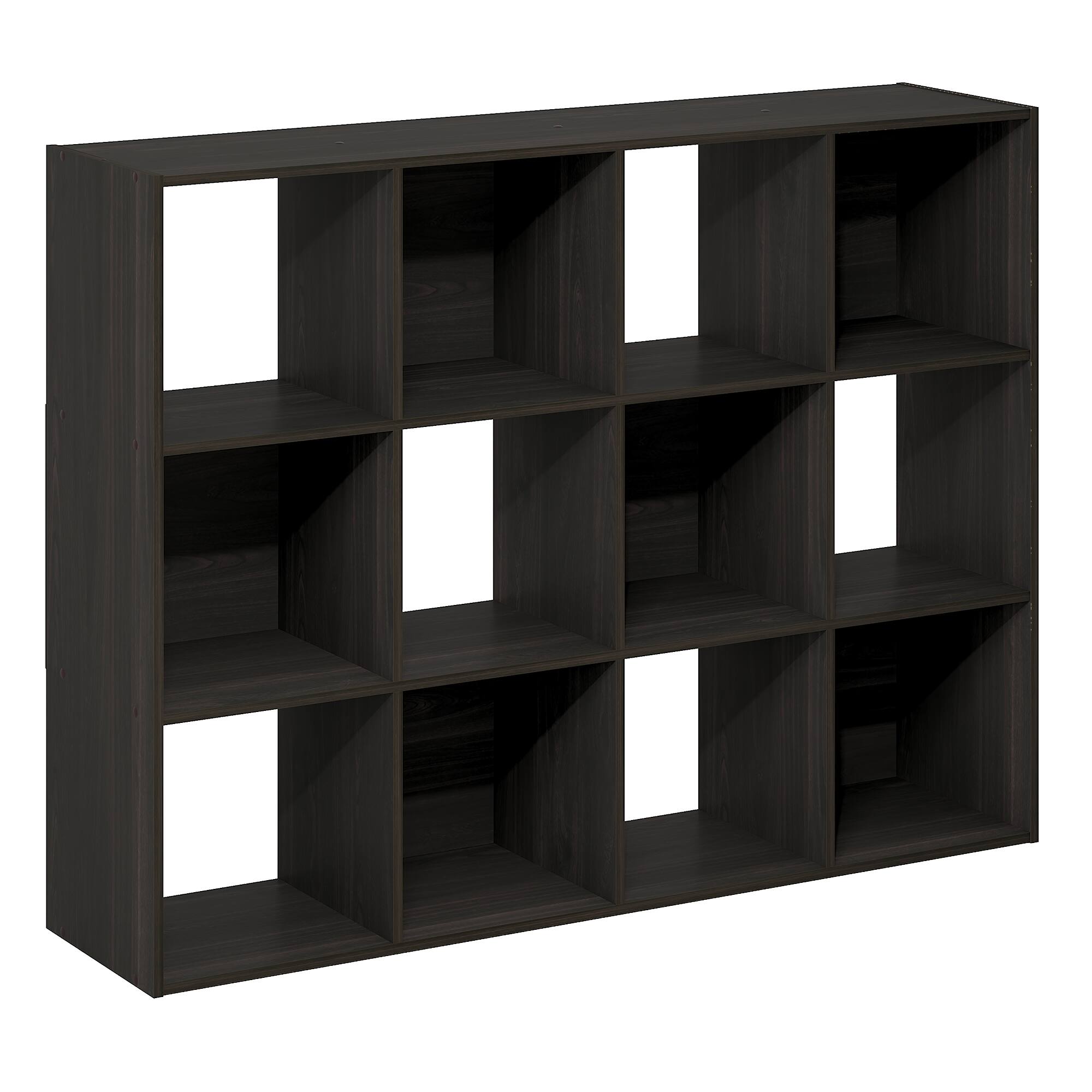 Alt View 4. Furinno - PELLI 12-Cube Bookshelf, Book Shelf, Cube Storage Organizer Bookcase, for Living Room, Bedroom, Home Office - Espresso.