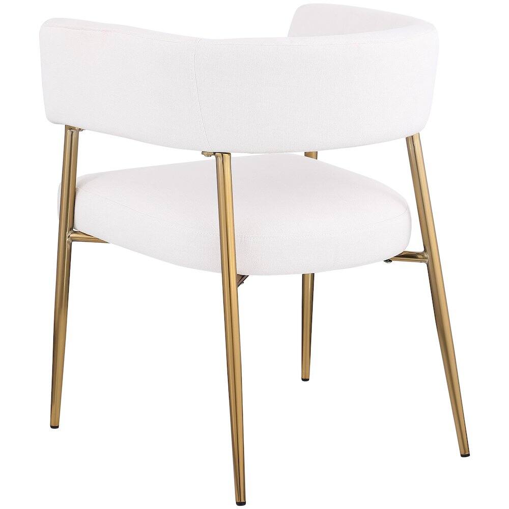 Alt View 4. Meridian Furniture - Creston Cream Durable Linen Textured Fabric Dining Chair - Beige.