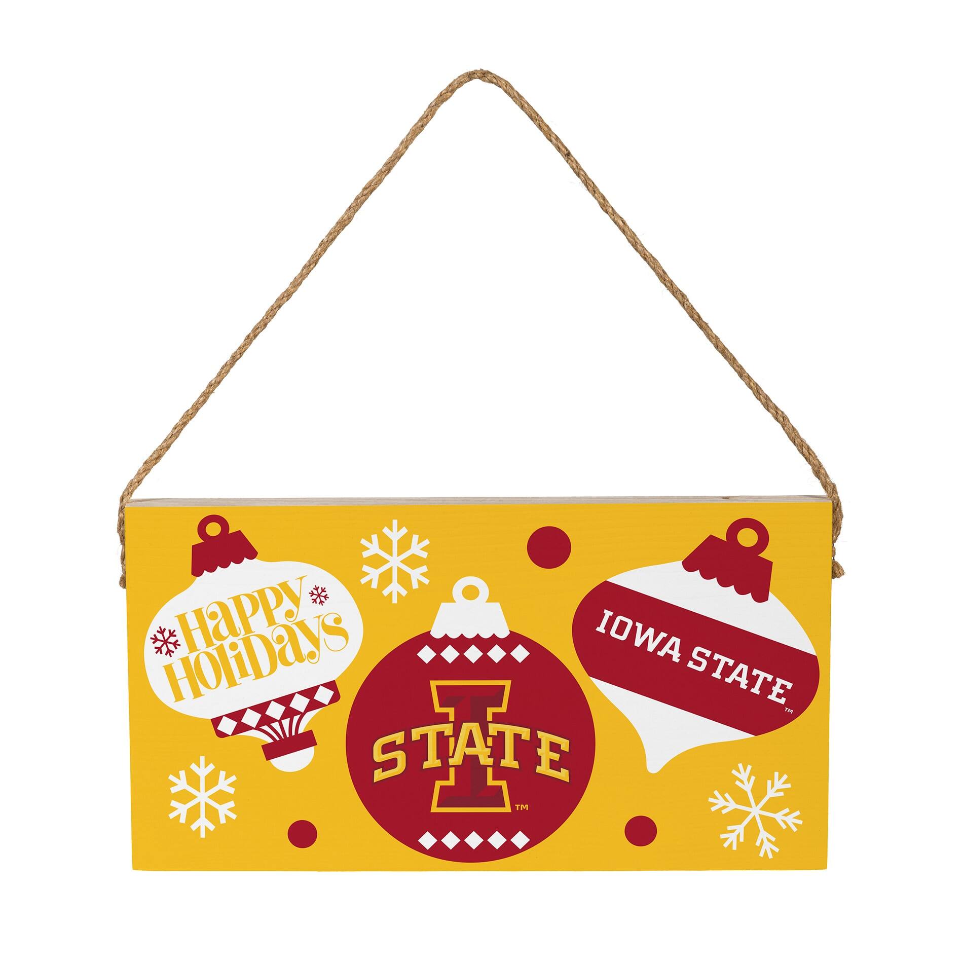 Iowa State Cyclones 6" x 11" Holiday Wood Wall Sign