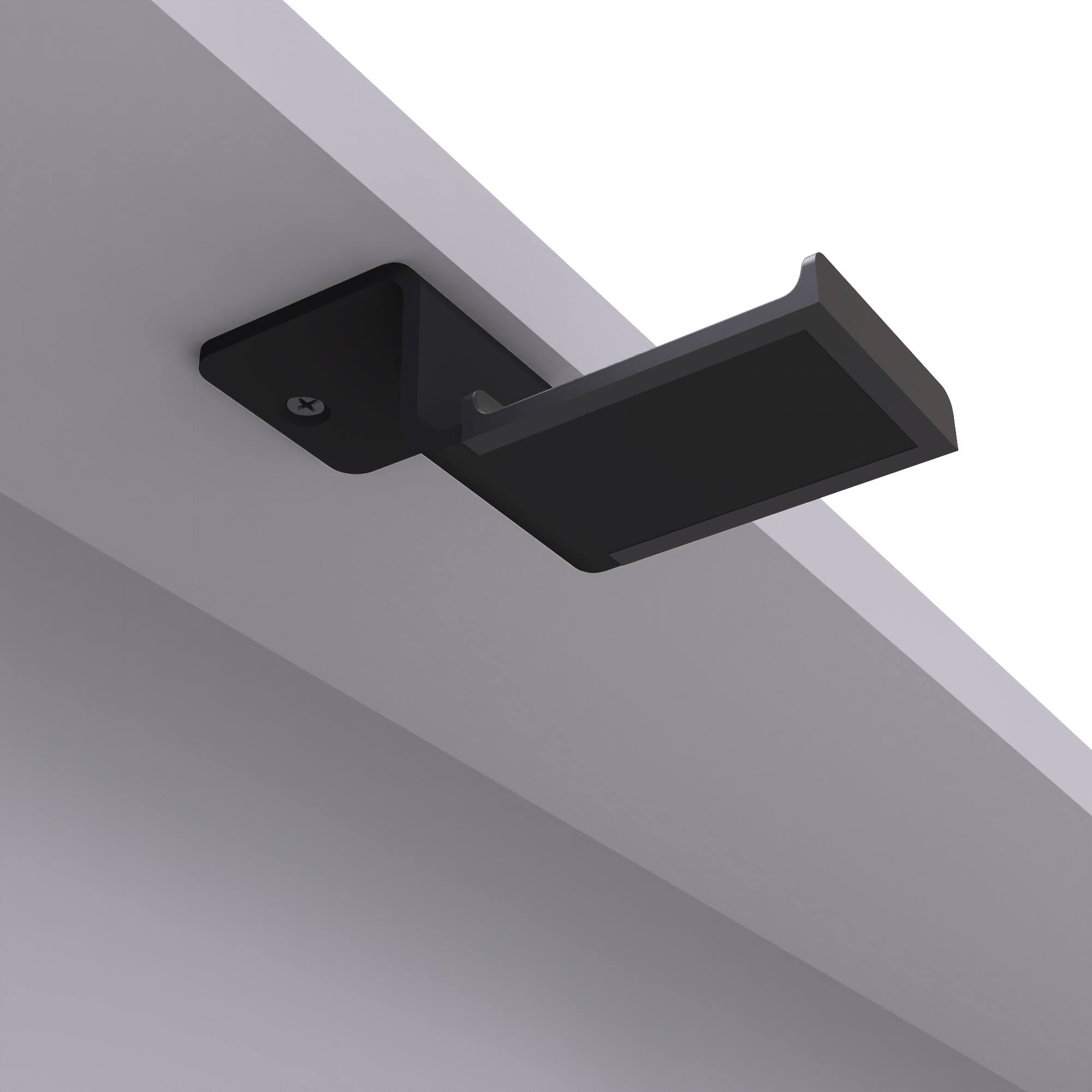Alt View 1. Kanto - Universal Under Desk Headphone Hook with Curved Silicone Cradle - Black.