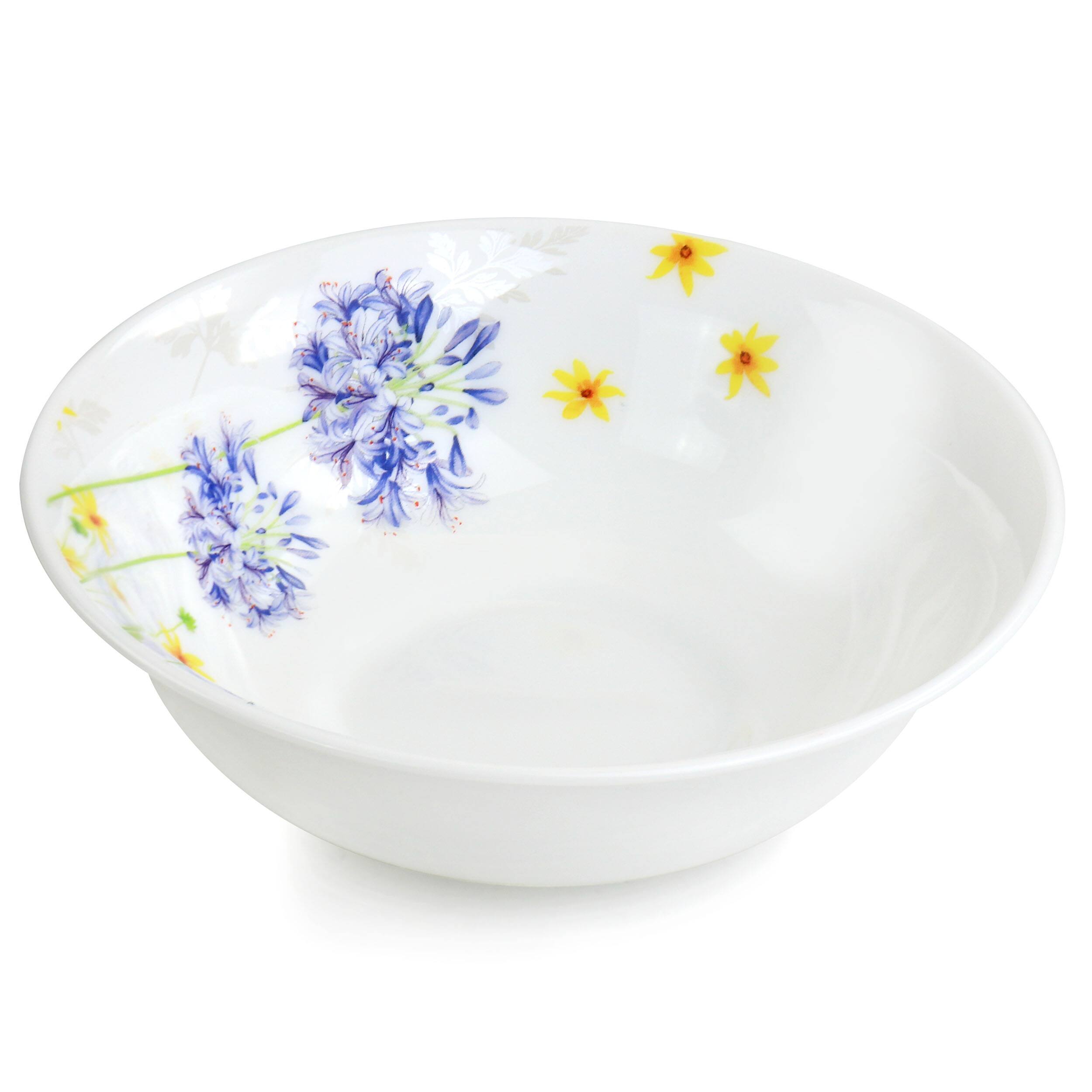 Alt View 5. Gibson - Gibson Ultra Violet Floral 12 Piece Tempered Opal Glass Dinnerware Set - White.