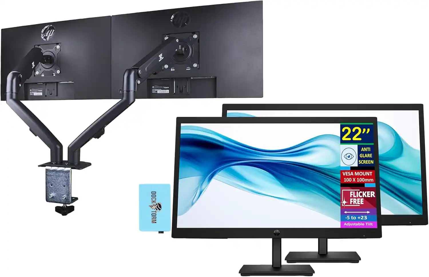 22" Anti Glare Screen  
VESA Mount 100 x 100mm  
Dock Kit  
Torm  
Flicker Free  
-5 to +23 Adjustable Tilt