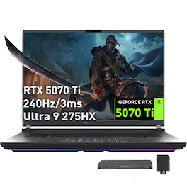 ASUS - ROG Strix 16" Gaming Laptop,Intel Ultra 9 275HX,32GB DDR5,2TB SSD+1TB Dock Set,GeForce RTX 5070 Ti,Win 11 Pro - Gray