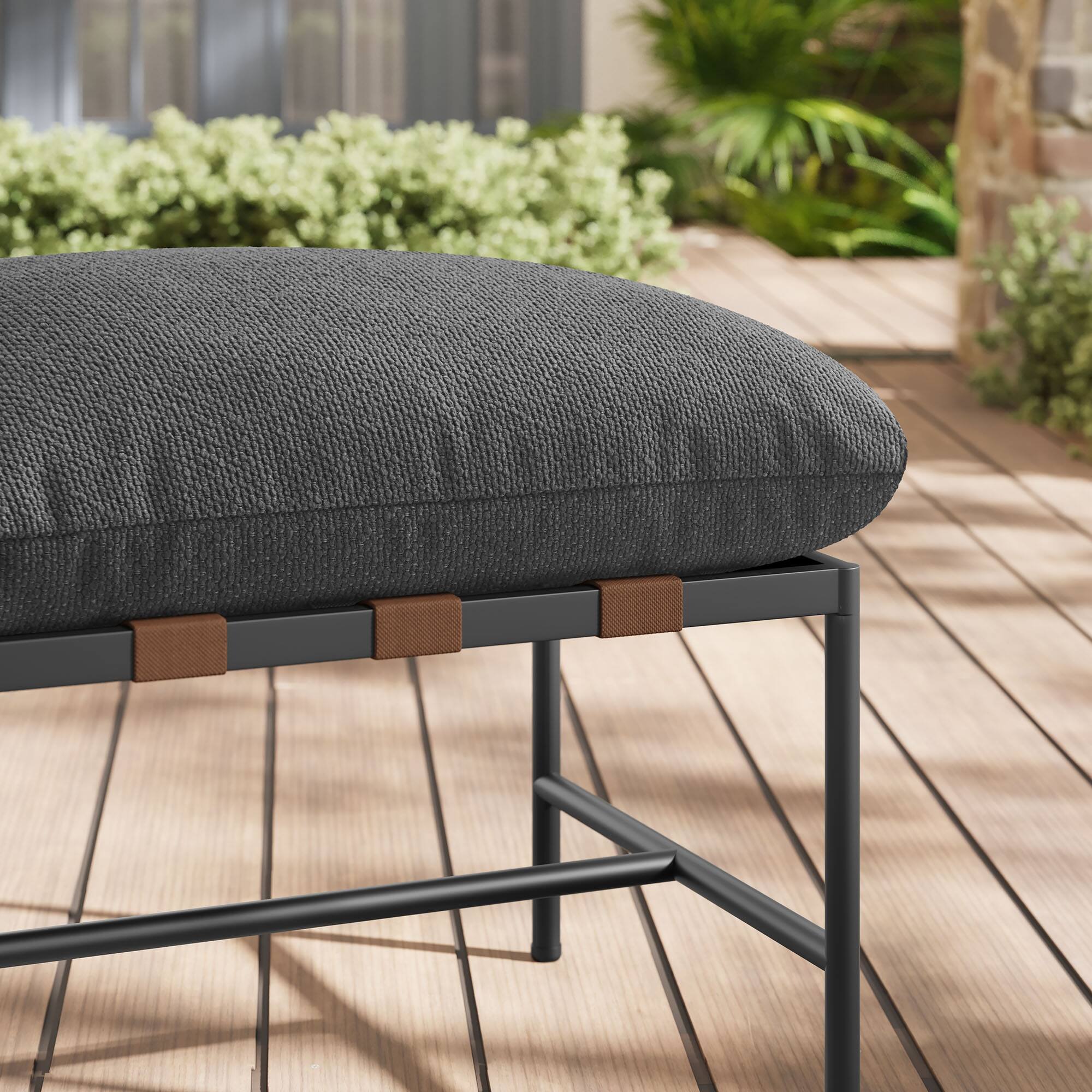 Alt View 1. Modway - Raya Outdoor Patio Boucle Ottoman by Modway - Charcoal.