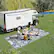 Alt View 1. Outsunny - Outdoor Rug for Patio, 9' x 18' Waterproof Large Mat, Reversible Plastic Straw Rug for Décor - Blue and White Floral.