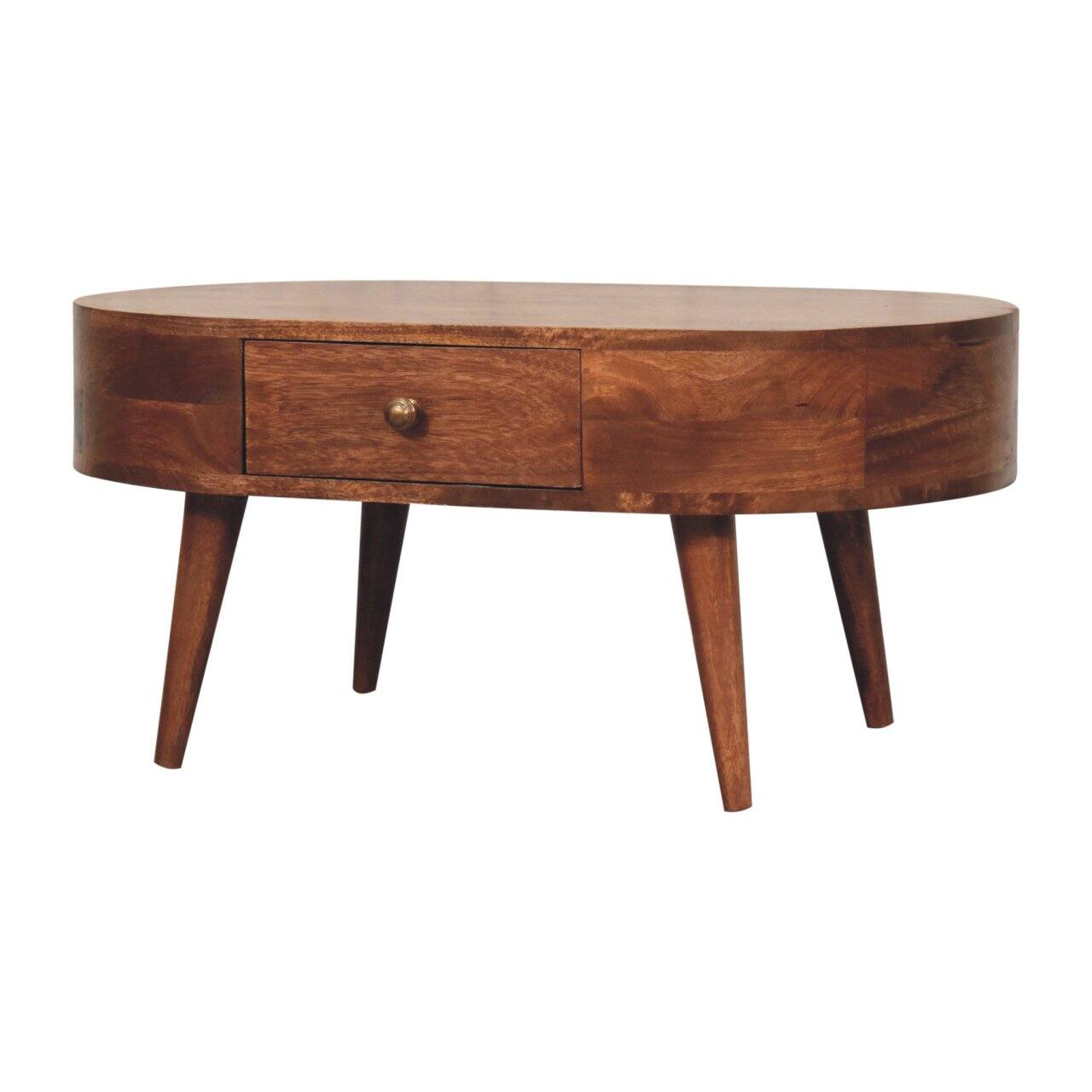 Left. Artisan Furniture - Artisan Furniture Solid Wood Honey Caramel Coffee Table, 2 Drawers, Light Brown - Brown.