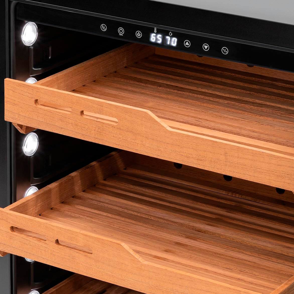 Alt View 11. NewAir - Refurbished Electric Cigar Humidor w/ Built-in Humidification - Black.