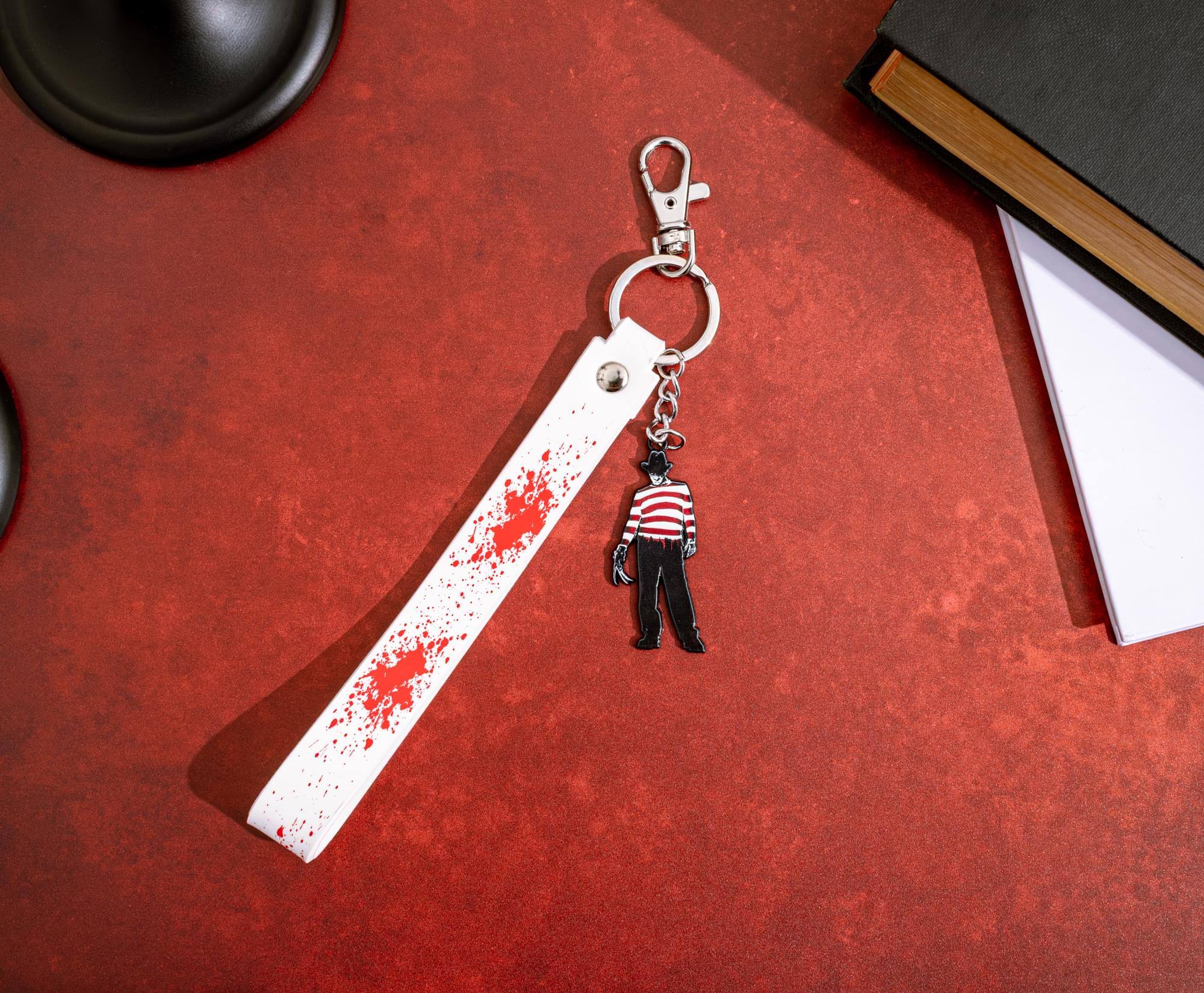 Alt View 2. SalesOne LLC - A Nightmare On Elm Street Freddy Krueger Enamel Keychain With Lanyard Strap - Multi-Colored.