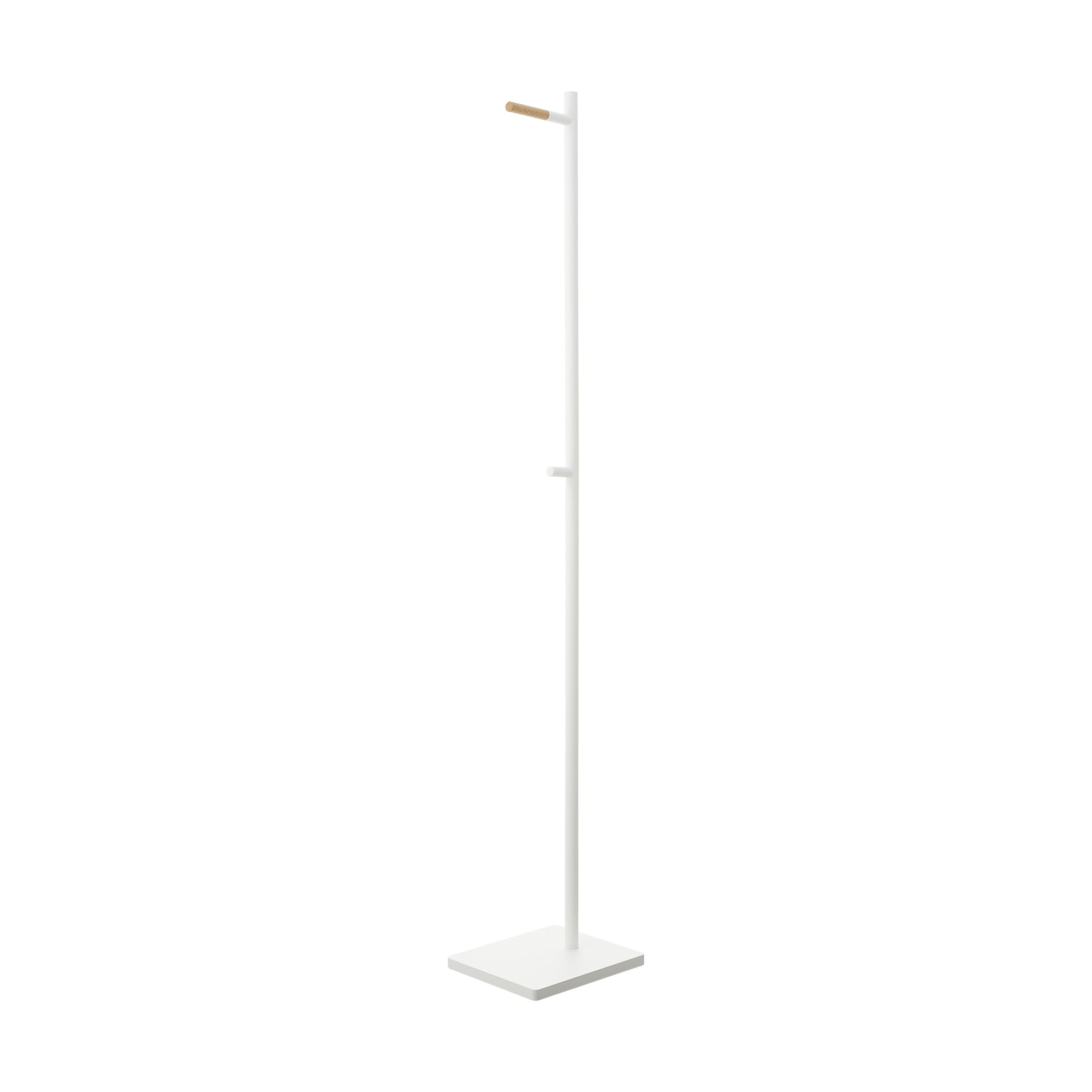 Angle. Yamazaki Home - Coat Rack (63.98" H)  - Steel + Wood - White.