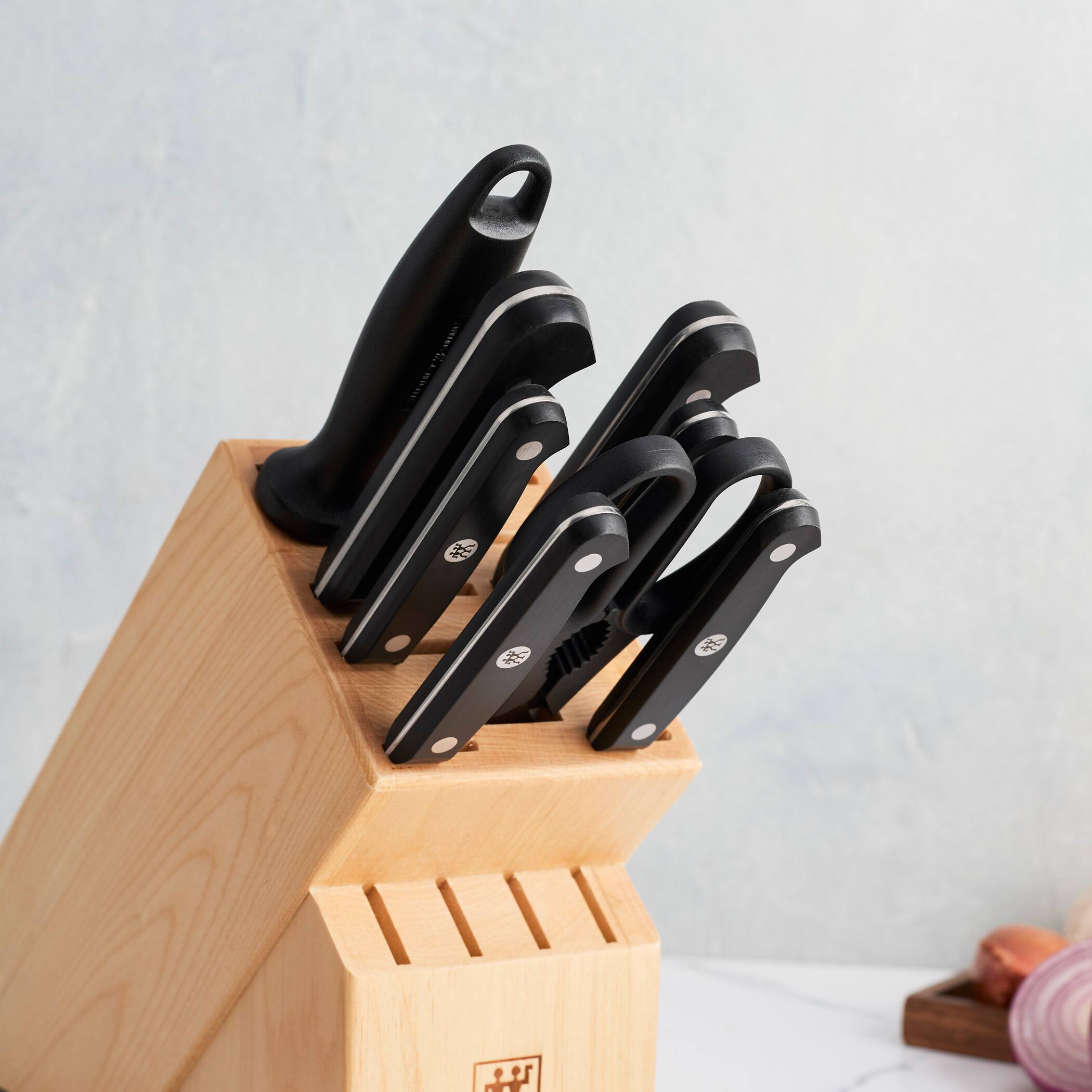 Alt View 3. ZWILLING - ZWILLING Gourmet 10-pc Knife Block Set - Black.