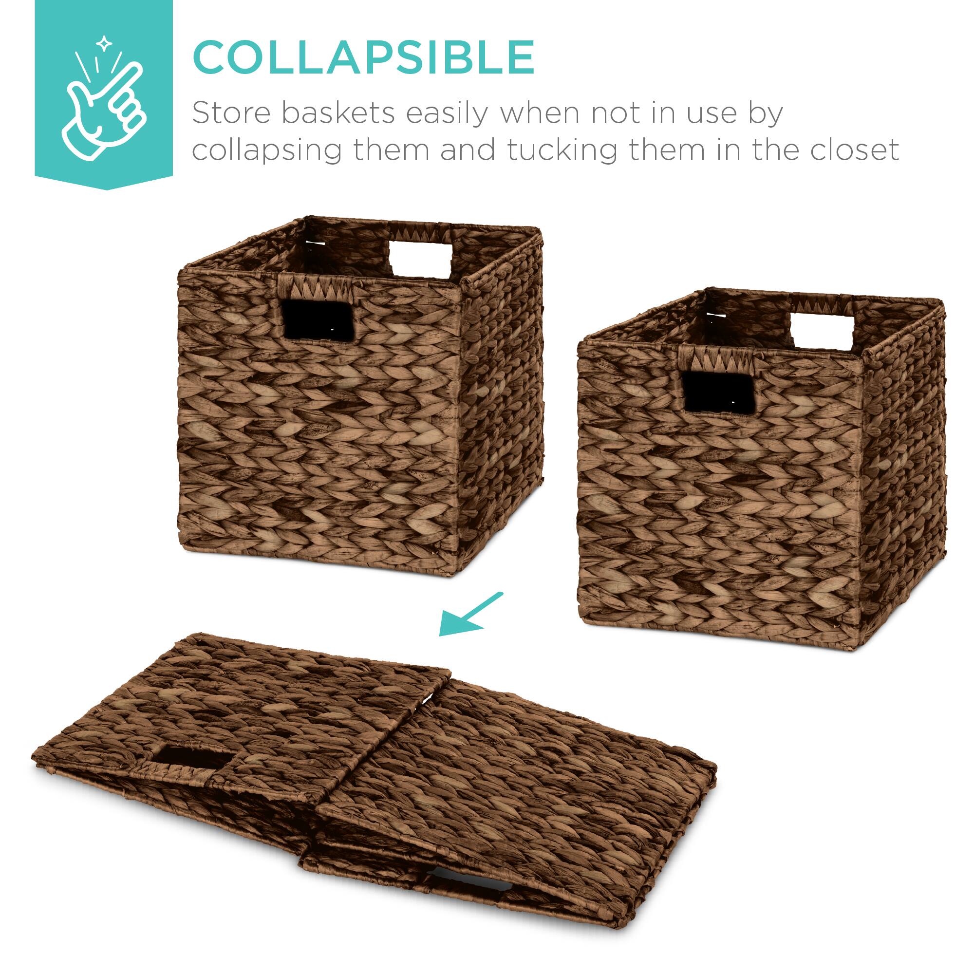 COLLAPSIBLE

Store baskets easily when not in use by collapsing them and tucking them in the closet