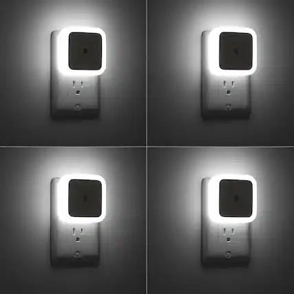 Front. Core Tech - Plug-In LED Night Lights with Dusk-to-Dawn Sensor and Automatic Dimming, 4-Pack - cool White.