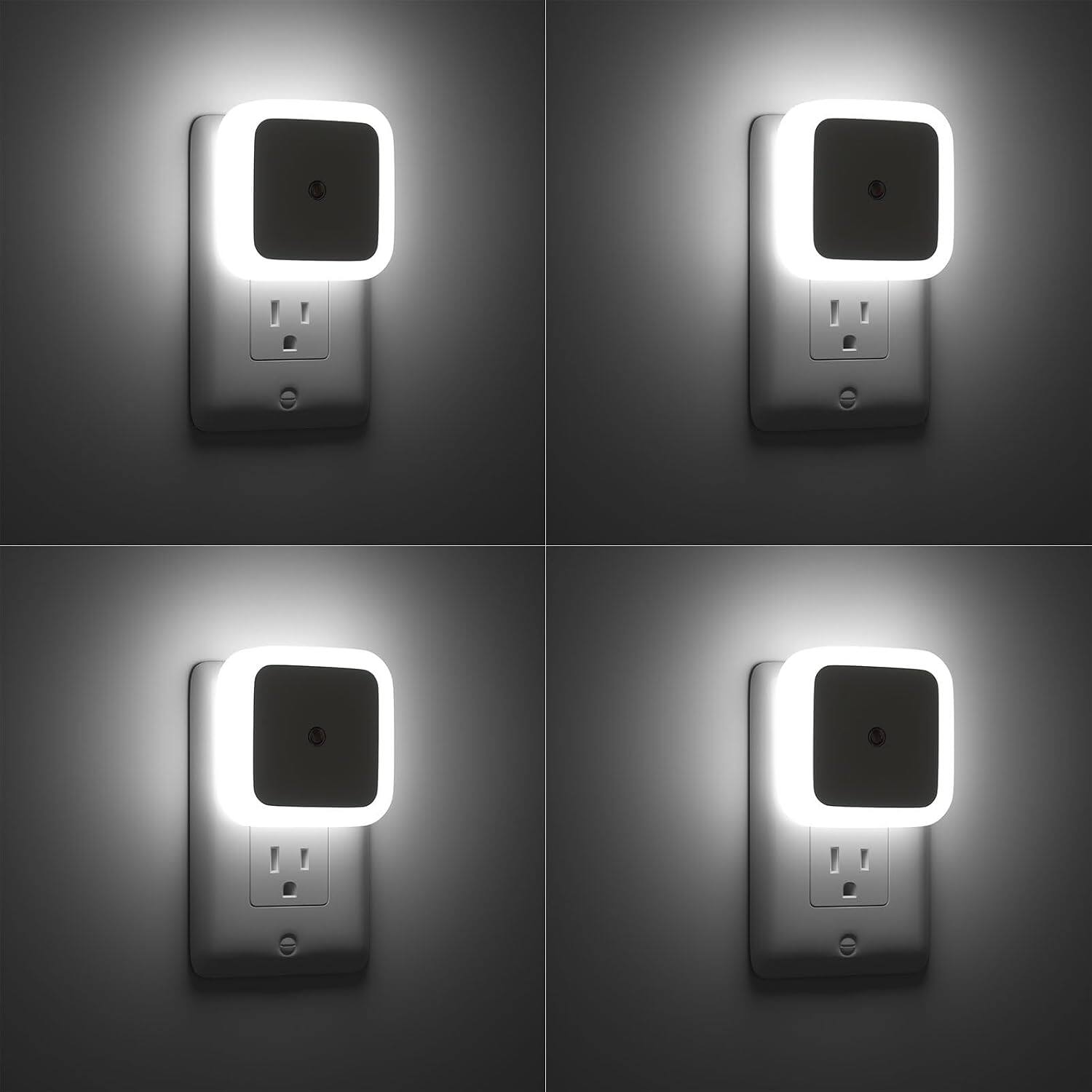 Front. Core Tech - Plug-In LED Night Lights with Dusk-to-Dawn Sensor and Automatic Dimming, 4-Pack - cool White.