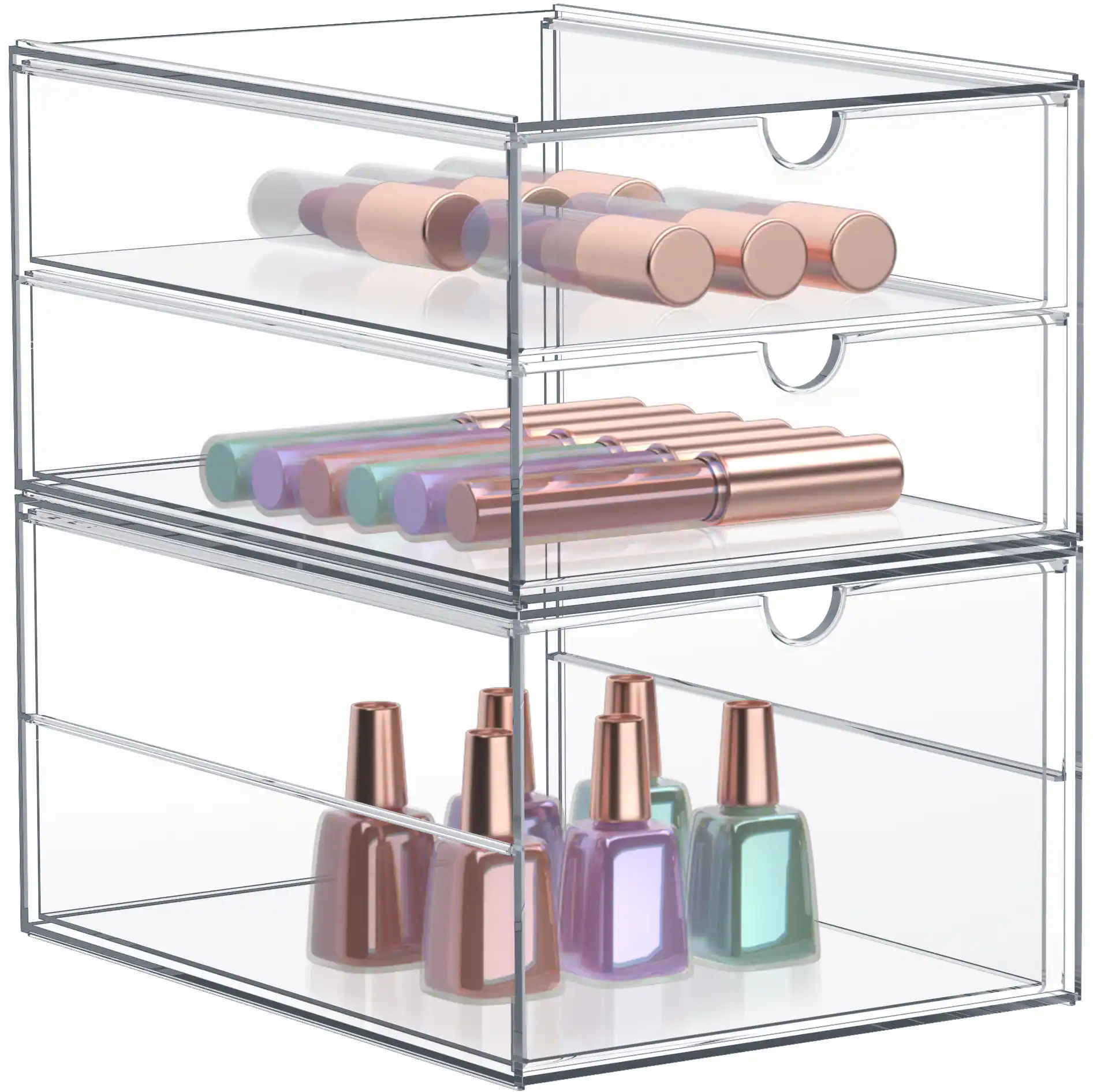 Front. Sorbus - Sorbus 3 Drawers Acrylic Organizer for Makeup, Organization and Storage, Art Supplies, Jewelry,- 2 Pcs Clear - Clear.