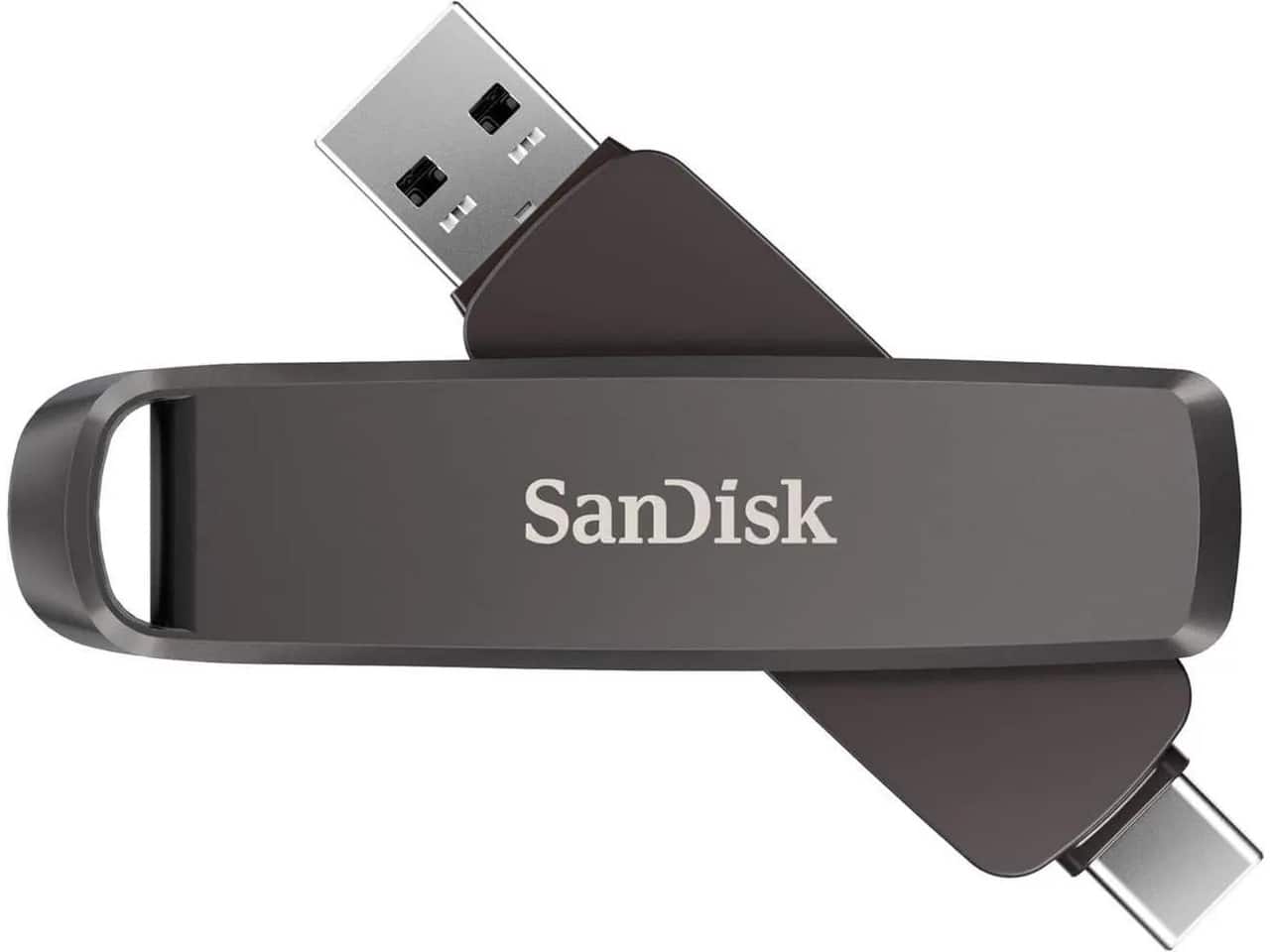 SANDISK - 256GB Extreme PRO Dual Drive - 1,000MB/s, USB-C & USB-A, High-Performance Flash Drive - SDDDE1-256G-G46 - Black