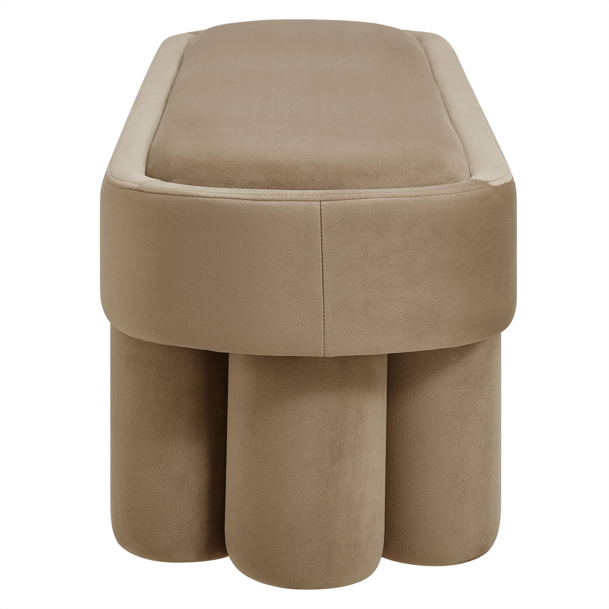 Alt View 2. Modway - Mossi Oval Performance Velvet Accent Bench by Modway - Taupe.
