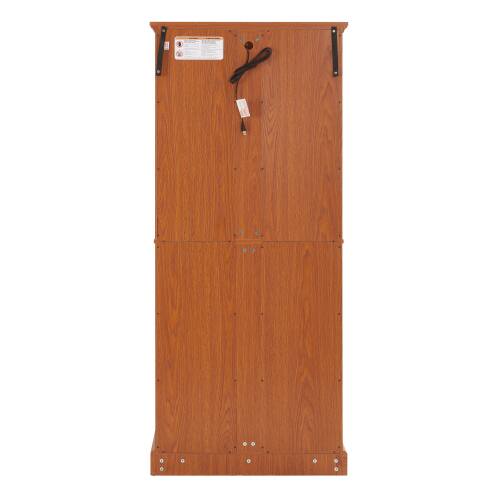 Alt View 8. LUCKY ONE - Freestanding Antique Curio Display Cabinet with Glass Doors Adjustable Shelves E26 Bulb for Collectibles - Oak.