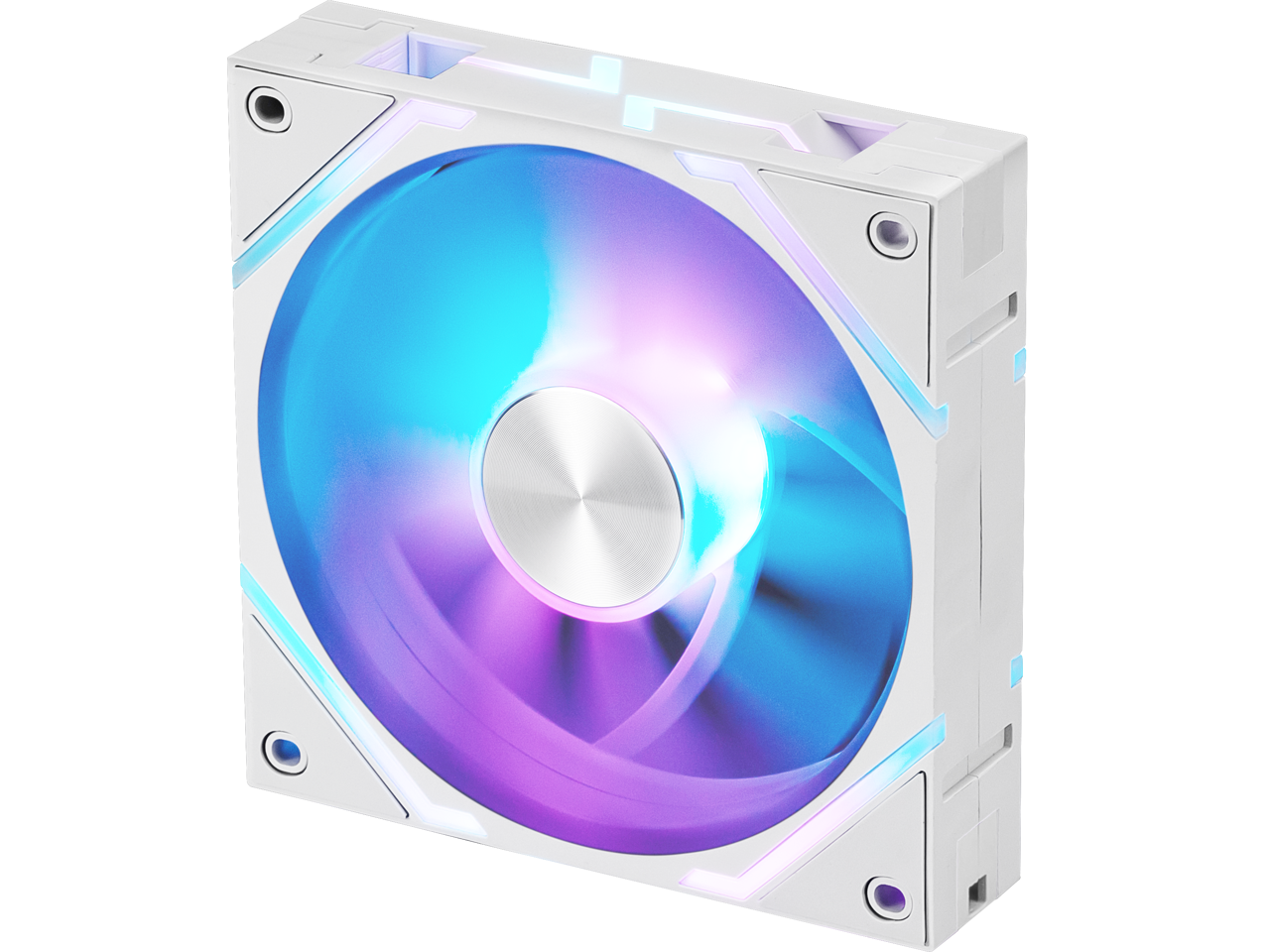 Alt View 3. MSI - MSI MPG EZ120 ARGB White Fan - 120mm, Magnetic Connector, Daisy-Chain, Fluid Bearing, 3 Pack - White.