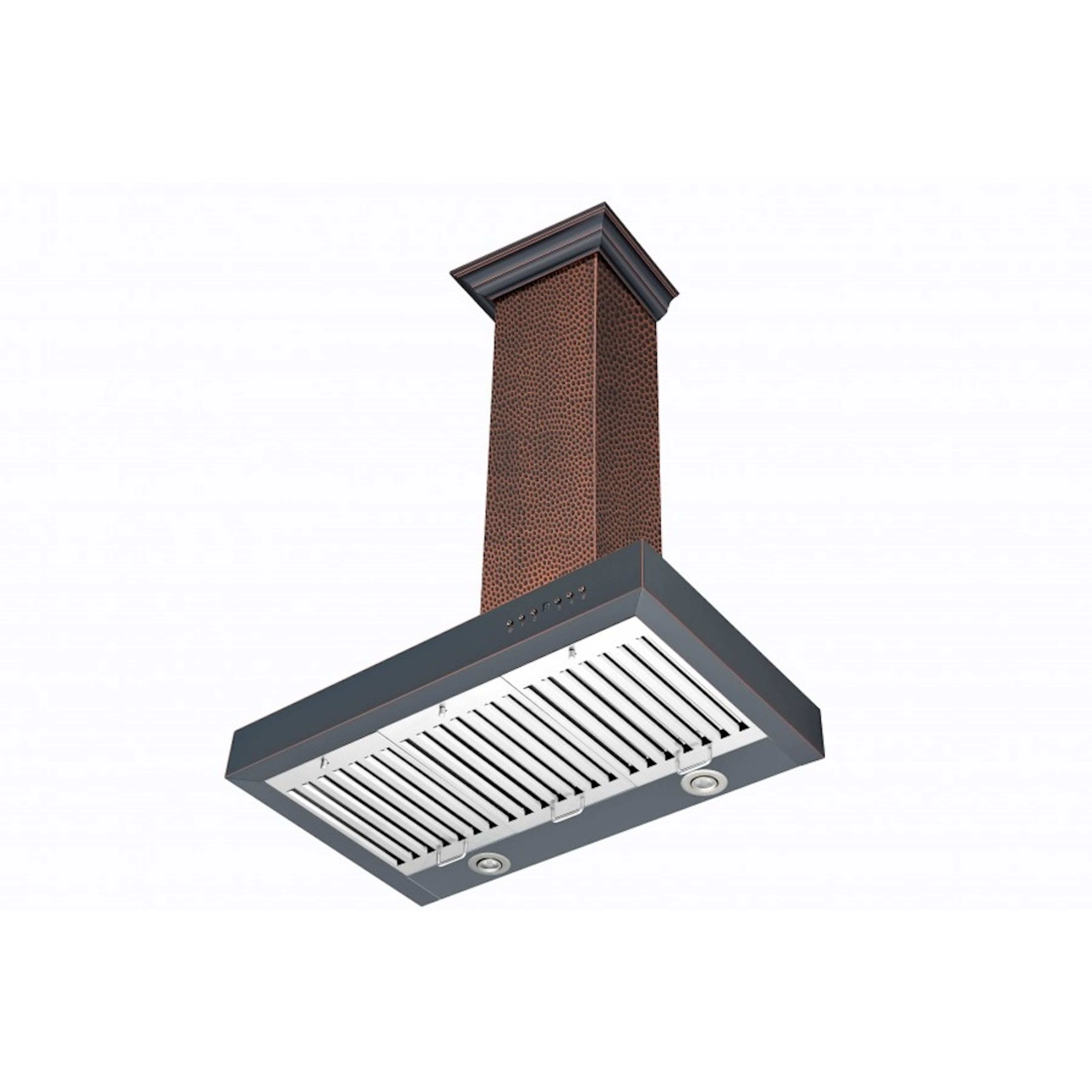 Alt View 2. ZLINE - Designer Copper 36" Externally Vented Range Hood - Hammered Copper/Bronze Accents.