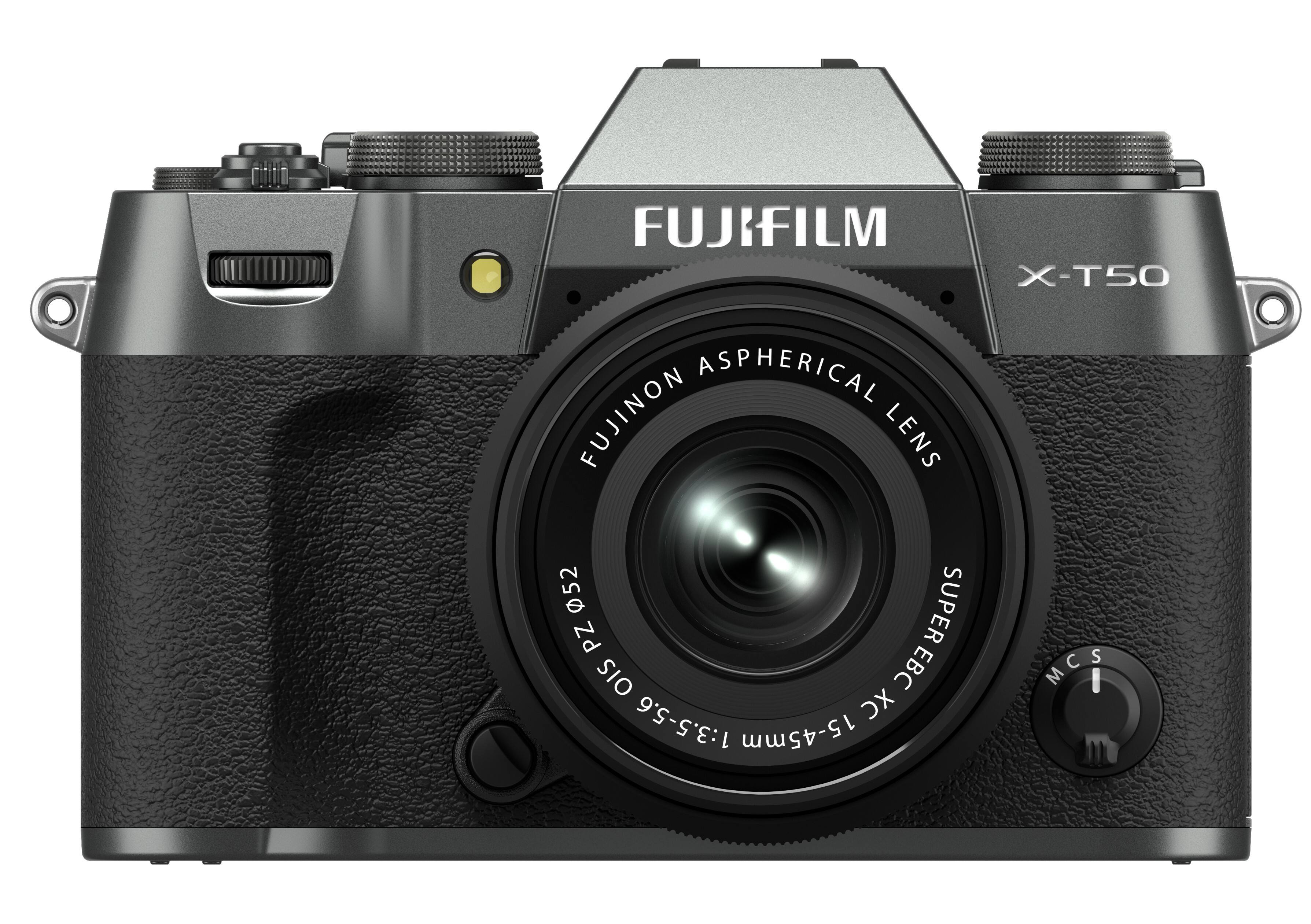 Fujifilm - X-T50 Mirrorless Camera with XC15-45mmF3.5-5.6 OIS PZ Lens - Charcoal Silver
