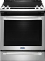 Maytag - 6.4 Cu. Ft. Self-Cleaning Fingerprint Resistant Slide-In electric Convection Range - Stainless steel - Front_Zoom